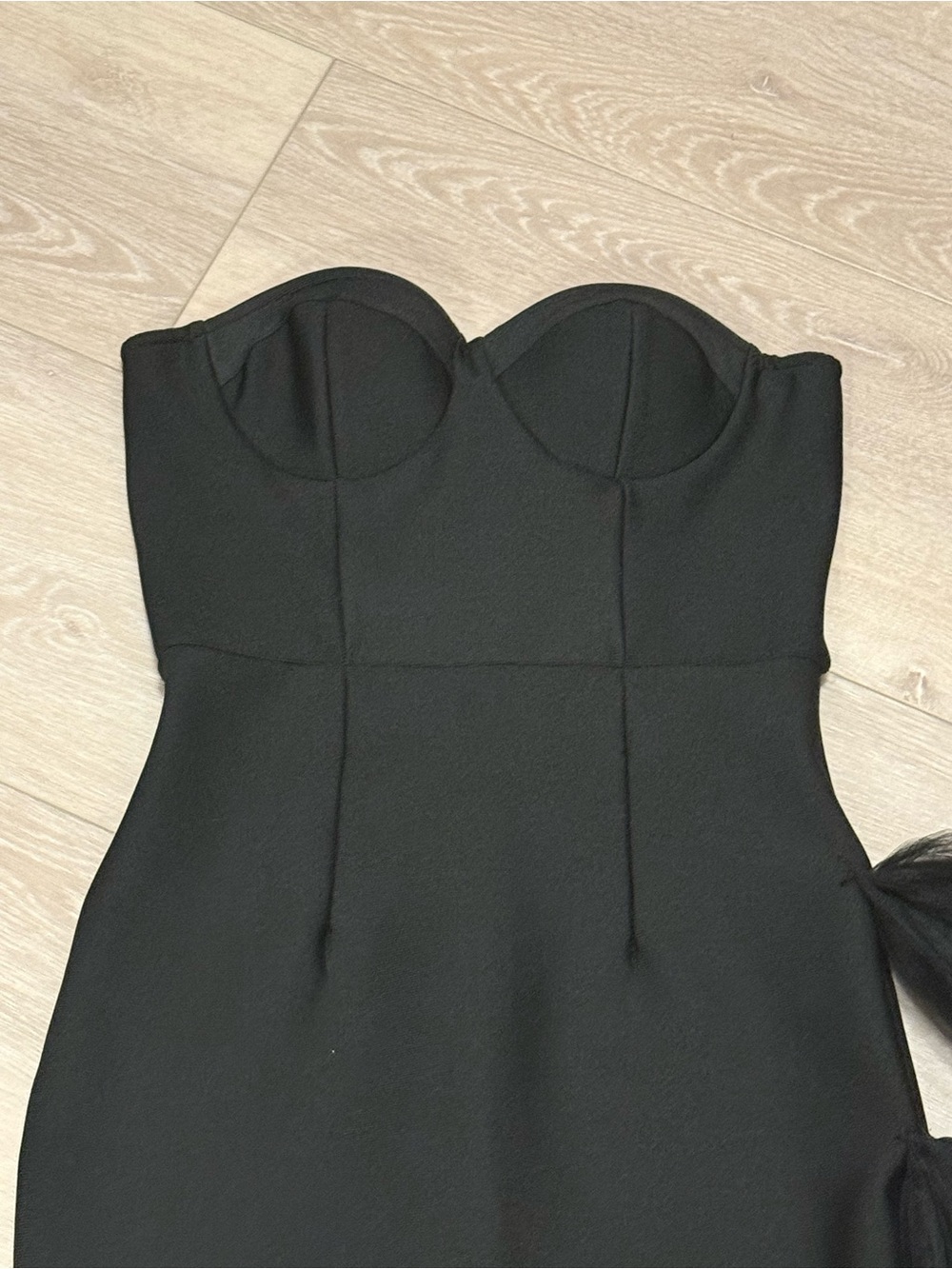Bella Barnett Classic Strapless Black Midi Dress NWT - Picture 4 of 11